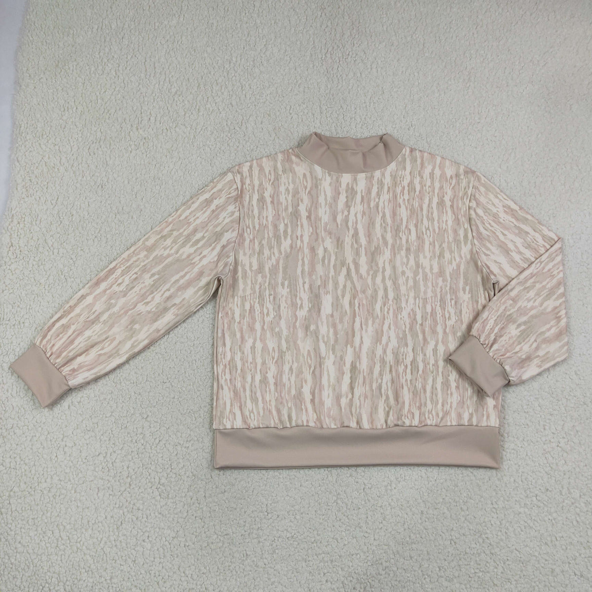 GT1881 Fashion Camo Middle Neckline Women Sweatshirt Yoga Adult's Shirt Pullover