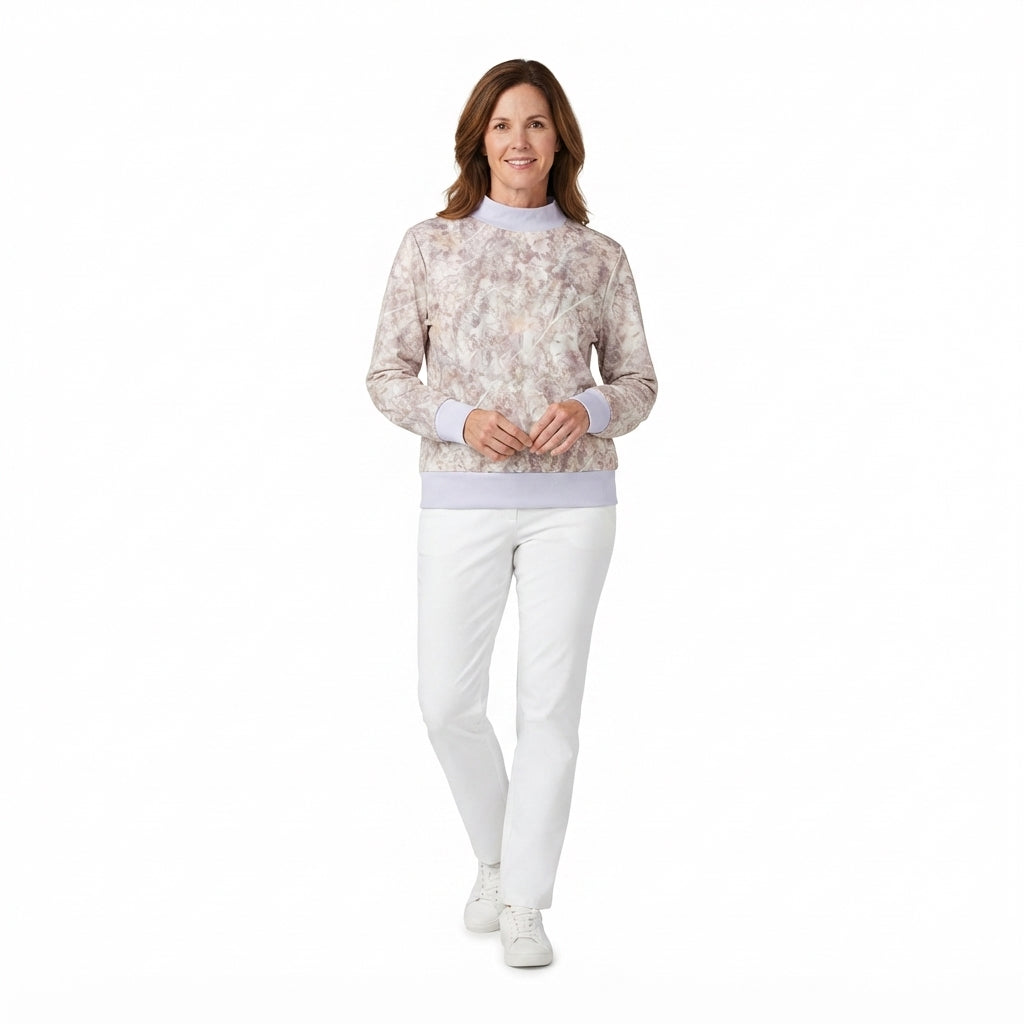 GT1882 Fashion Camo Leaves Middle Neckline Women Yoga Adult's Shirt Pullover