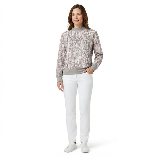 GT1883 Fashion Camo Leaves Middle Neckline Women Sweatshirt Yoga Adult's Shirt Pullover