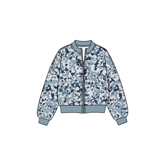 MOQ 5pcs GT1887 pre-order  toddler girl clothes camo print girl fall winter yoga top sports jacket
