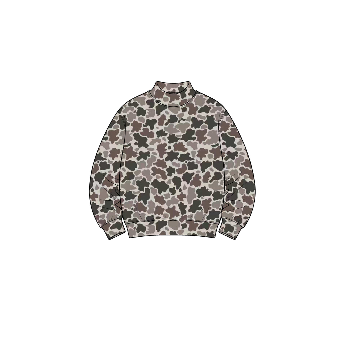 Preorder MOQ 5 pcs Each Style Fashion Hunting Camo Middle Neckline Kids Girls Long Sleeves Shirt Yoga Top 202609