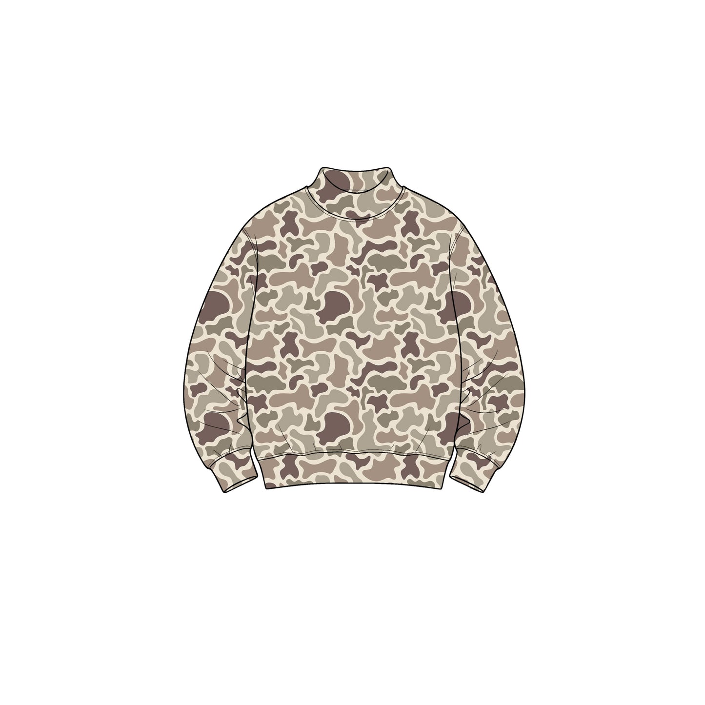 Preorder MOQ 5 pcs Each Style Fashion Hunting Camo Middle Neckline Kids Girls Long Sleeves Shirt Yoga Top 202609