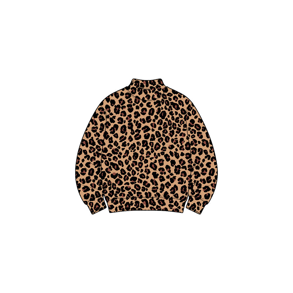 Preorder MOQ 5 pcs Each Style Fashion Leopard Print Middle Neckline Kids Girls Long Sleeves Shirt Yoga Top 202609