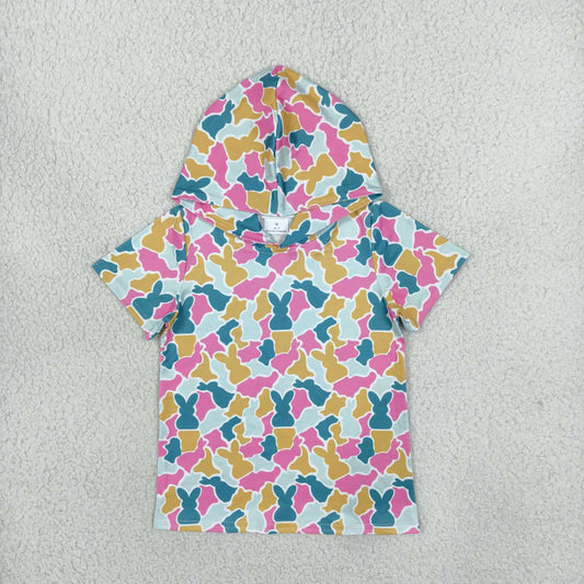 GT1919 Easter Bunny Camo Hoodies Pullover Girls Shirt Top