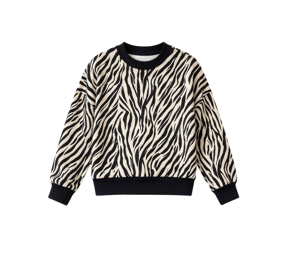 Preorder MOQ 5 pcs Each Style Beige & Black Zebra Print Pullover Mommy and Me Matching Clothes