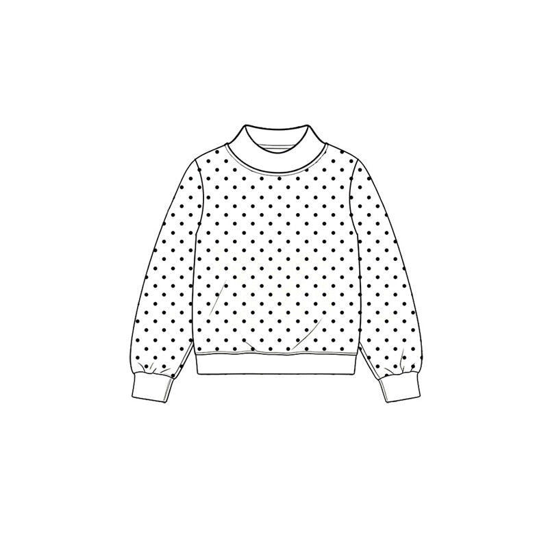 Preorder MOQ 5 pcs Each Style Dots White Middle Neckline Pullover Mommy and Me Matching Clothes