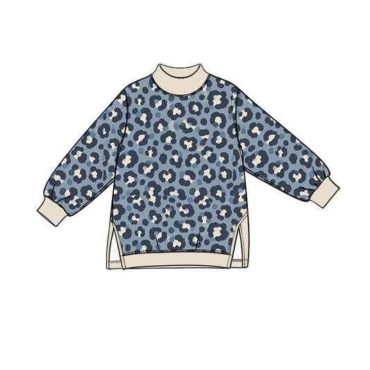 Preorder MOQ 5 pcs GLP3996 Blue Leopard Yoga Girls Set