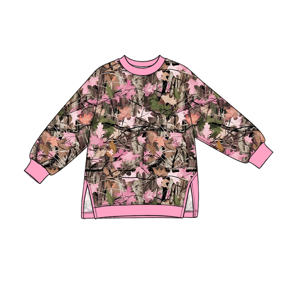 Preorder MOQ 5 pcs GLP4002 Hunting Leaves Pink Yoga Girls Set