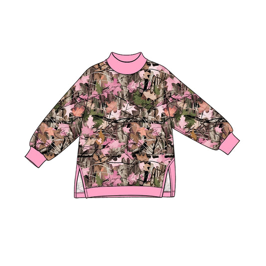 Preorder MOQ 5 pcs GLP4002 Hunting Leaves Pink Yoga Girls Set