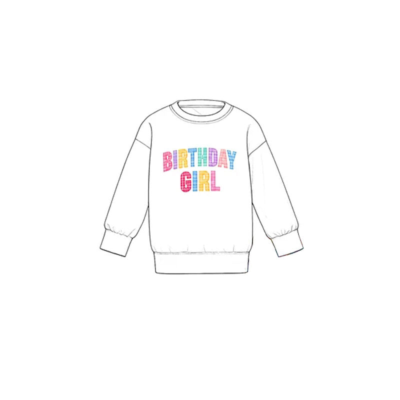 Preorder MOQ 5 pcs GLS0276 Birthday Girl Colorful Plaid Bows Girls Shorts Set