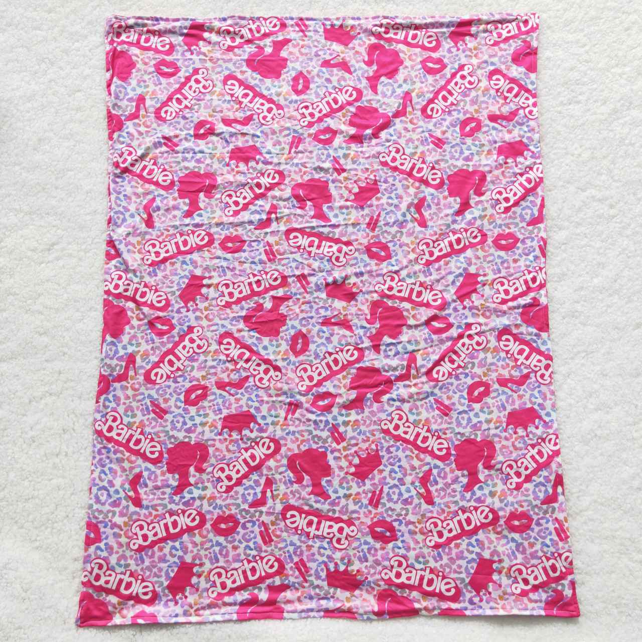 BL0053 Pink B Cartoon Print Blanket