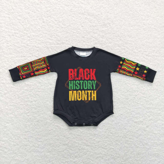 LR0900  Black History Month  Girls Long Sleeve Romper