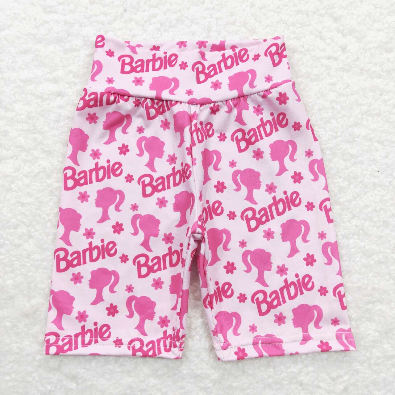 SS0143  Pink B Cartoon Boys Girls Biker Shorts