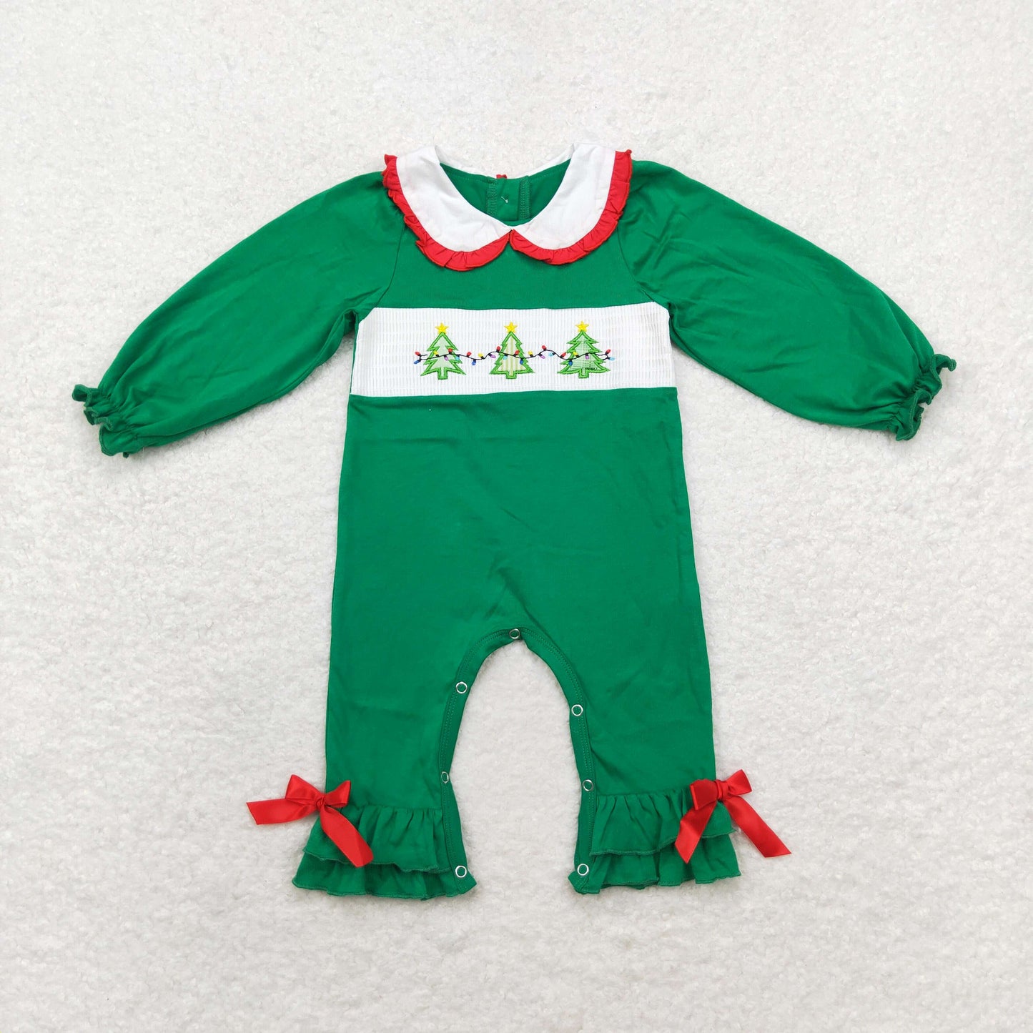 LR1119 Christmas tree doll collar green long-sleeved onesie