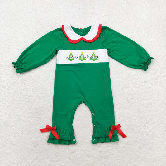 LR1119 Christmas tree doll collar green long-sleeved onesie