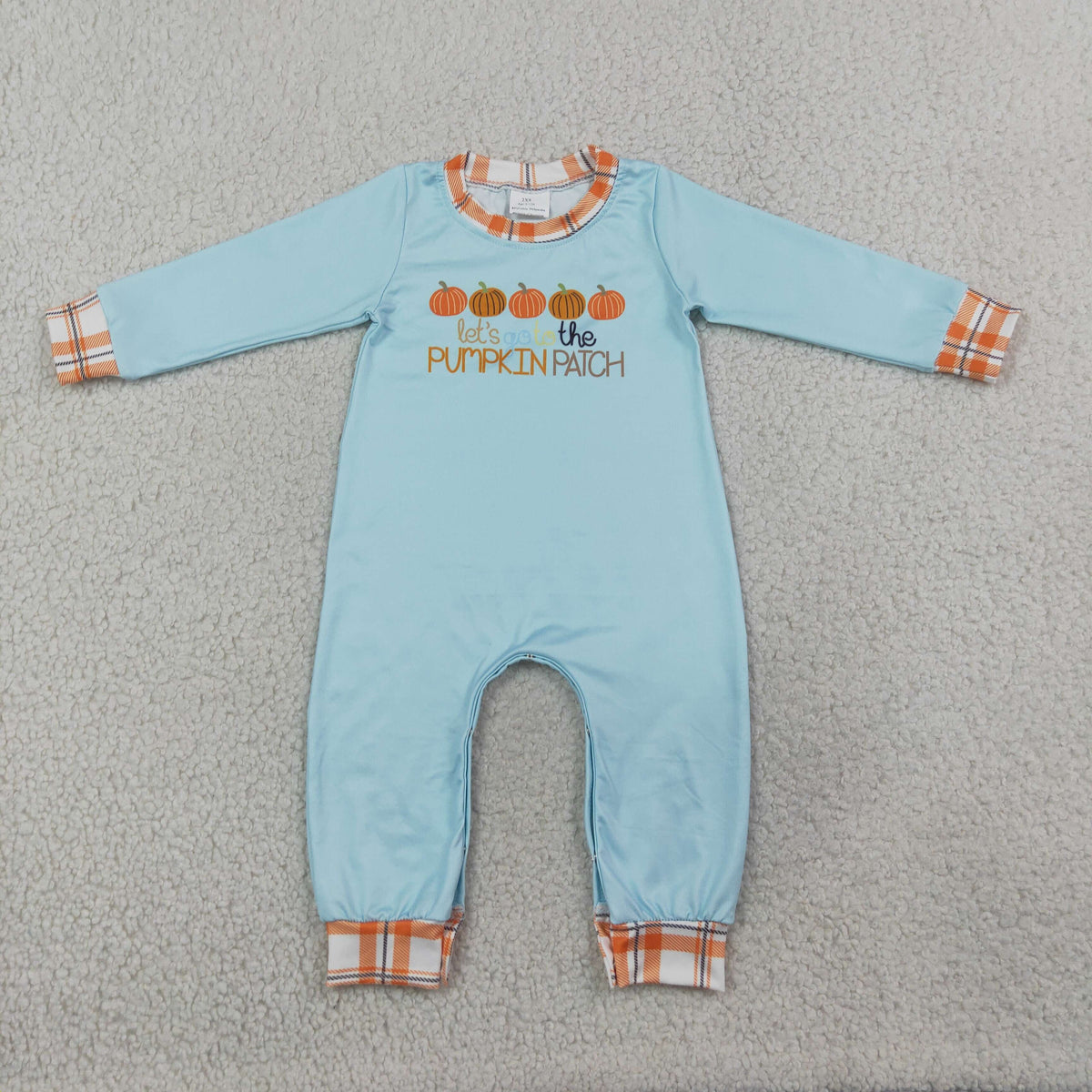 LR1189 Fall Pumpkin Patch Baby Boy Romper