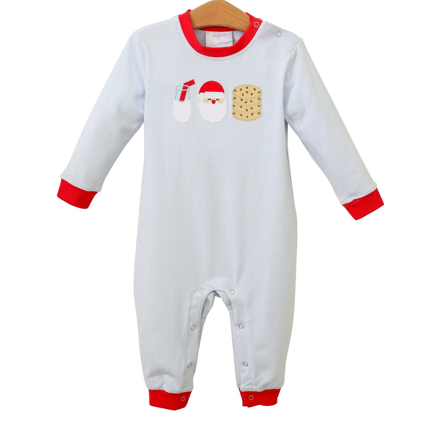 Preorder LR1403 NO MOQ Milk Santa Cookie striped long sleeve onesie