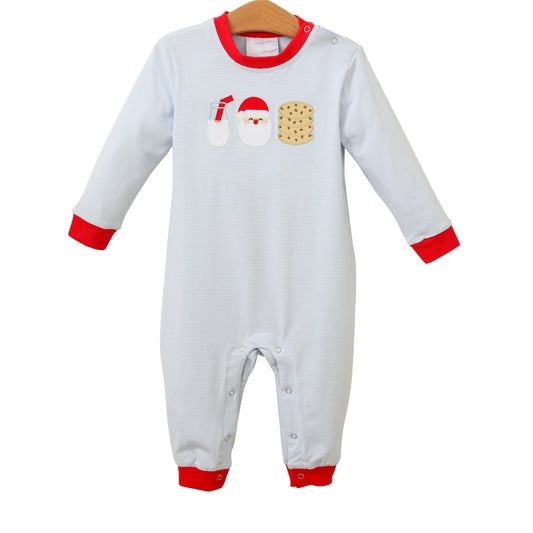 Preorder LR1403 NO MOQ Milk Santa Cookie striped long sleeve onesie