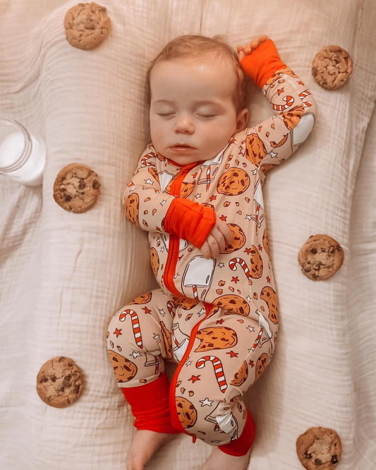 Preorder LR1426 NO MOQ milk cookie zip-up long-sleeved onesie