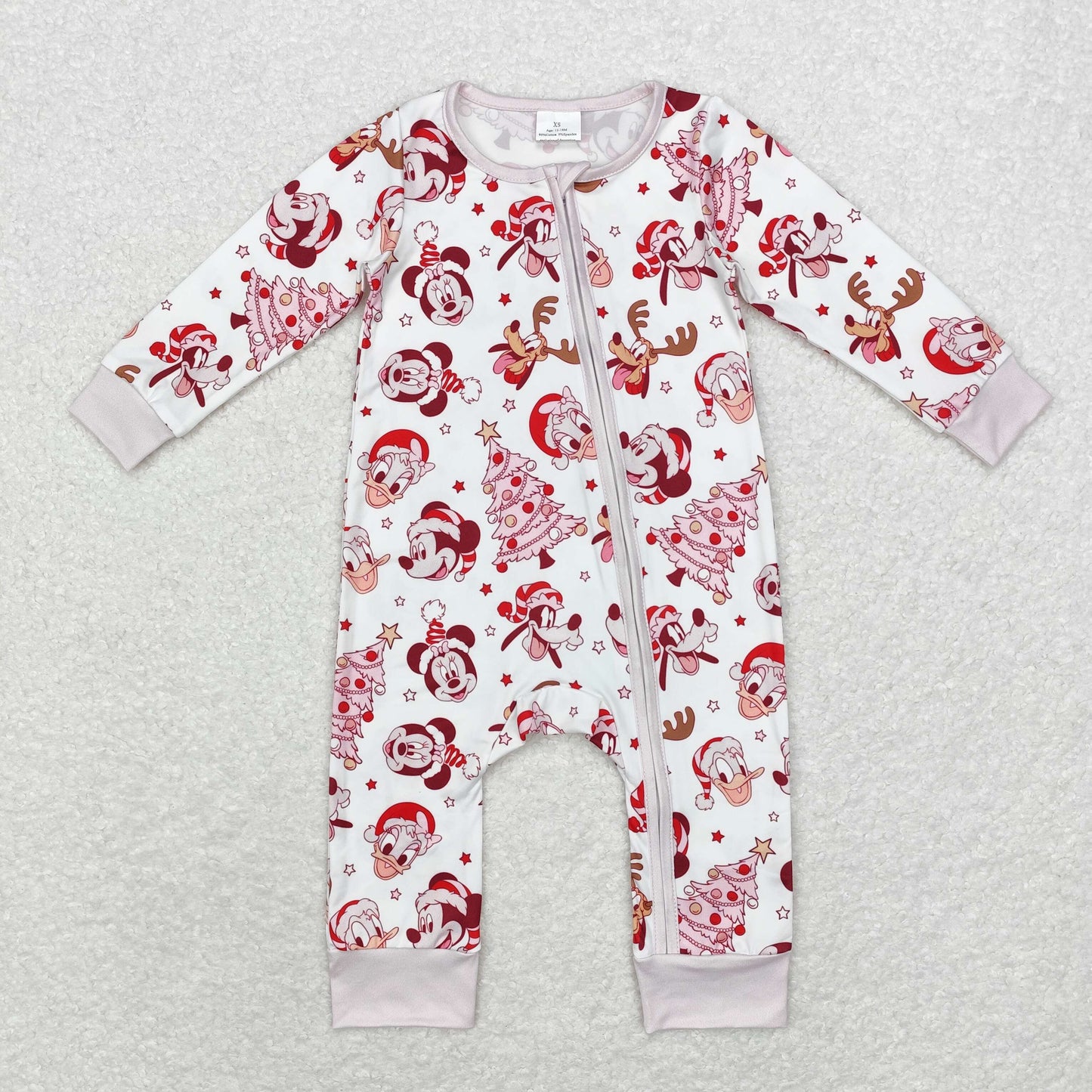 LR1510 Christmas tree Mickey zip-up long-sleeved onesie