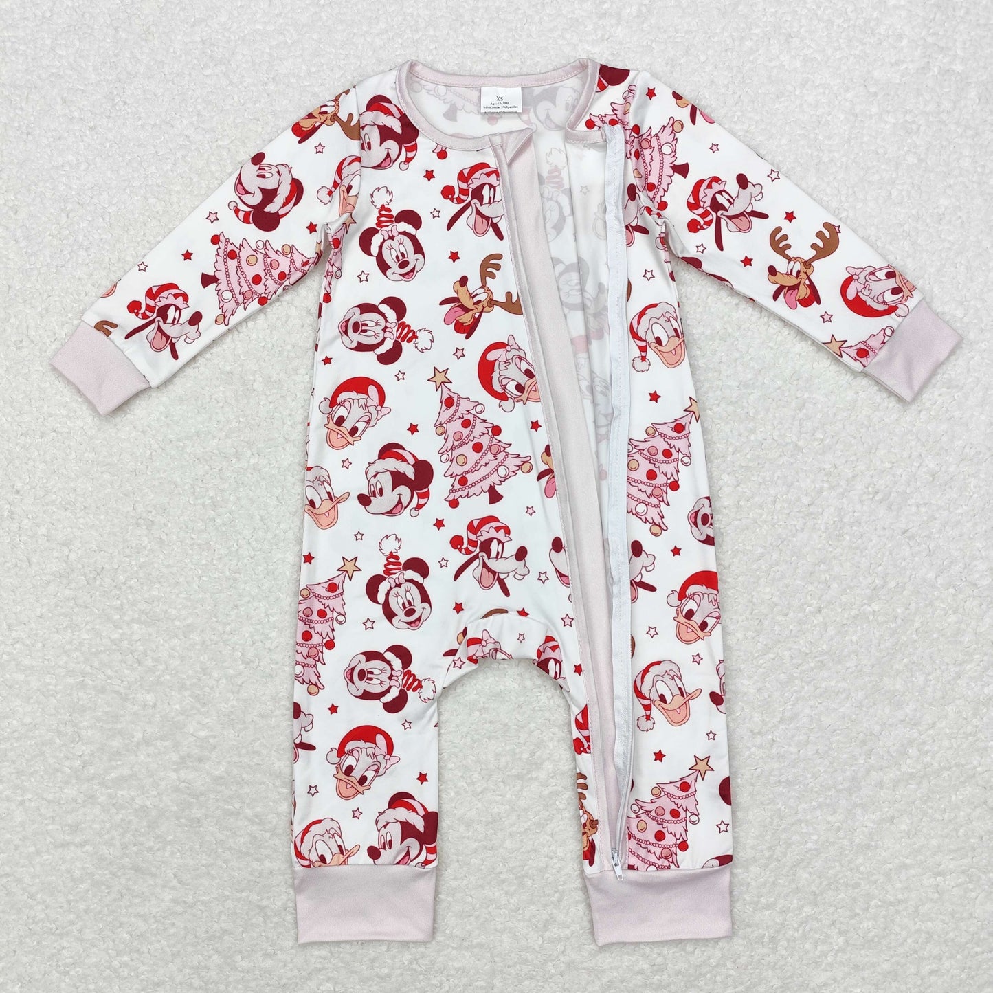 LR1510 Christmas tree Mickey zip-up long-sleeved onesie