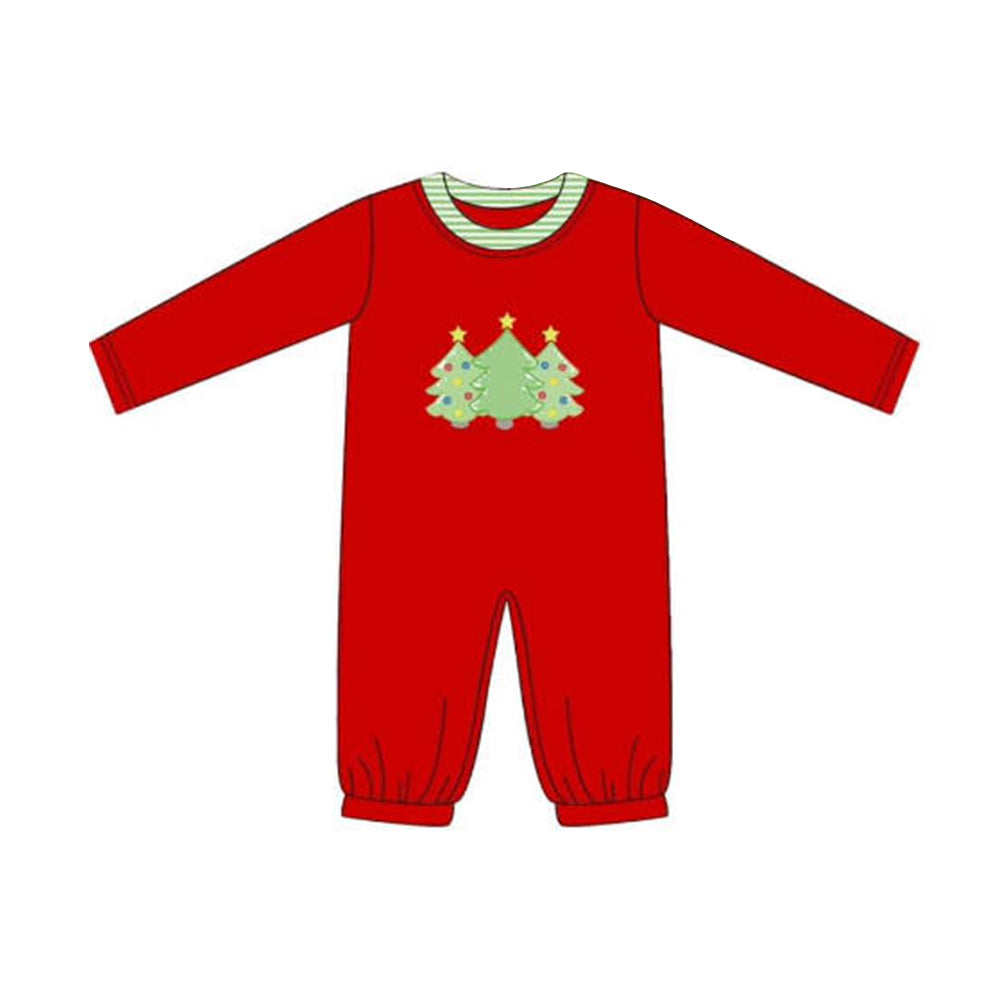 Preorder LR1561 Christmas tree red long-sleeved onesie