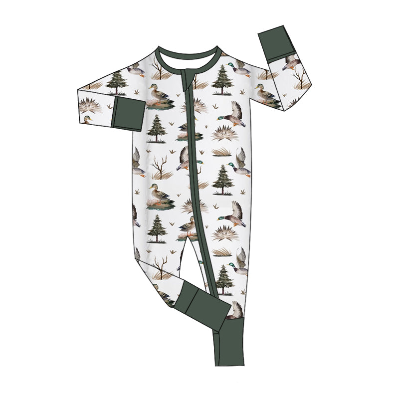 Preorder LR1687 Duck pine zipper long-sleeved onesie