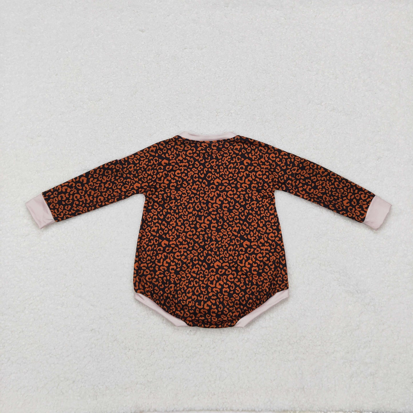 LR1723 pumpkin leopard print bow pumpkin long sleeve onesie High quality