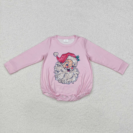 LR1819 Christmas Pink Long-Sleeved Girls Bubble Romper RTS 202509