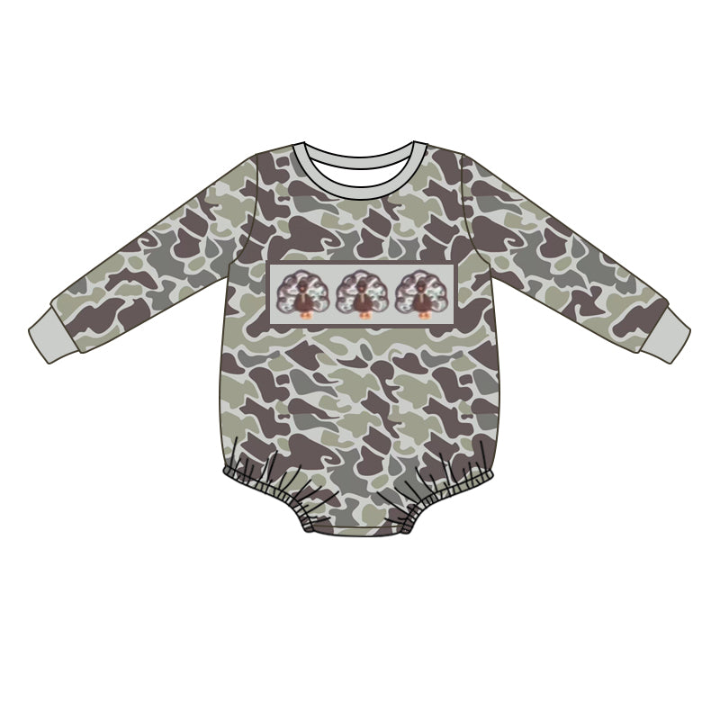 Preorder LR1846 Camouflage Turkey gray long-sleeved onesie