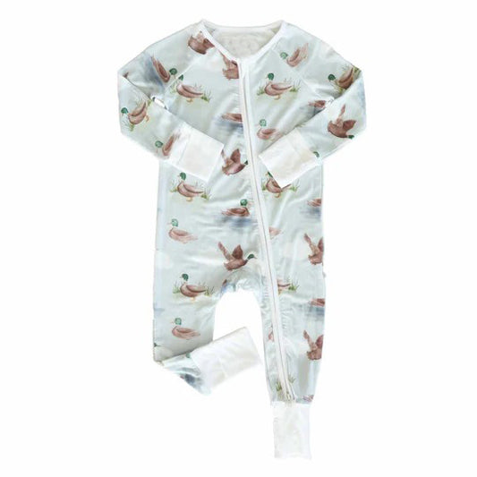 Preorder LR1856 Duck light-colored zip-up long-sleeved onesie