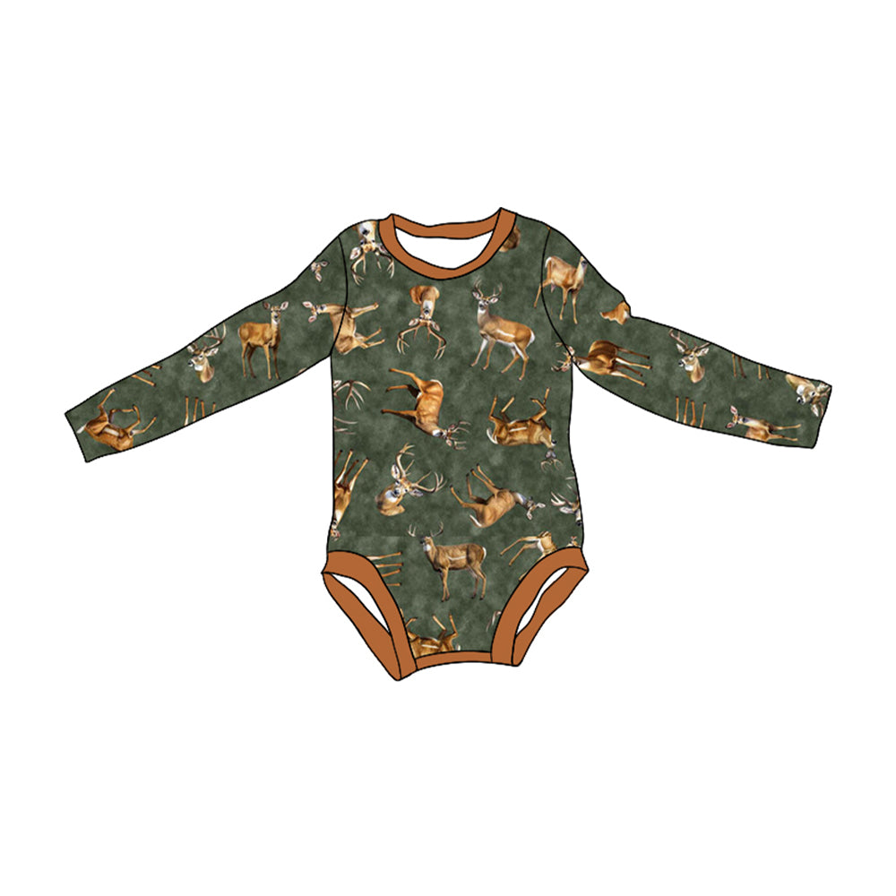 Preorder LR1859 Elk brown green long-sleeved onesie