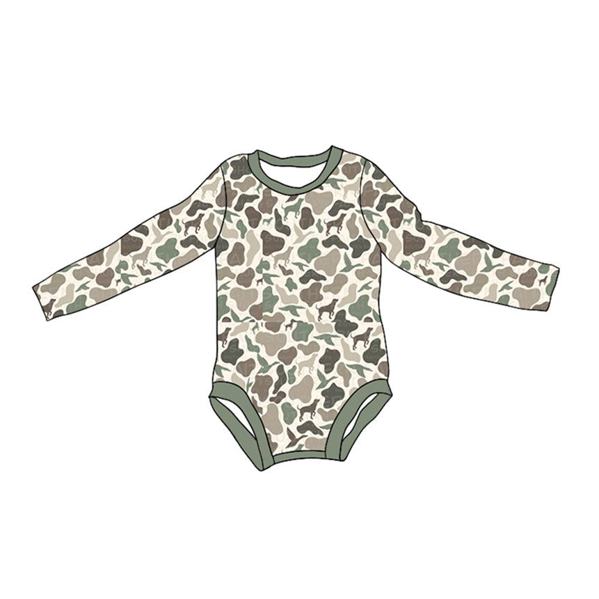 Preorder LR1864 Duck puppy camouflage rice green long-sleeved onesie