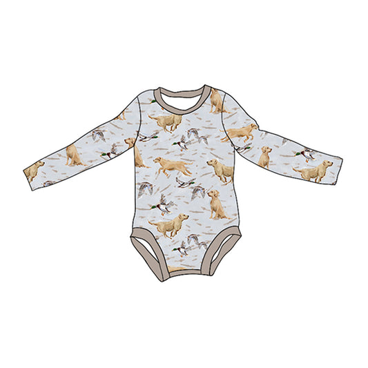 Preorder LR1865 Duck puppy long sleeve onesie