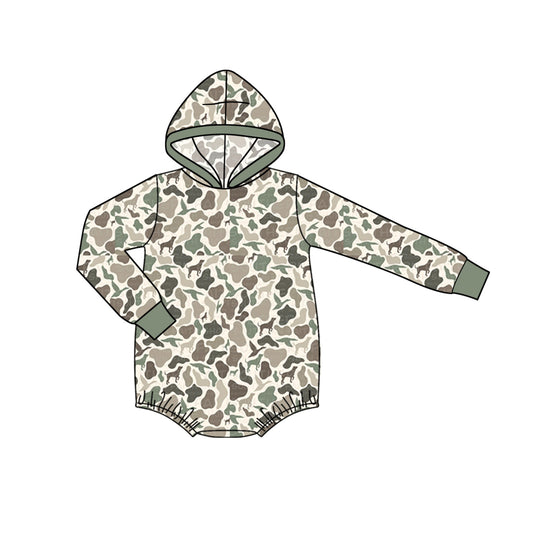 Preorder LR1870 Duck Puppy camouflage rice green hooded long-sleeved top