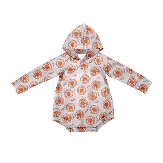 Preorder LR1885 Flower small Daisy hooded long sleeve onesie high quality wholesale