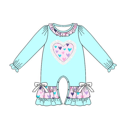 Preorder LR1927 lace love blue pink long-sleeved onesie