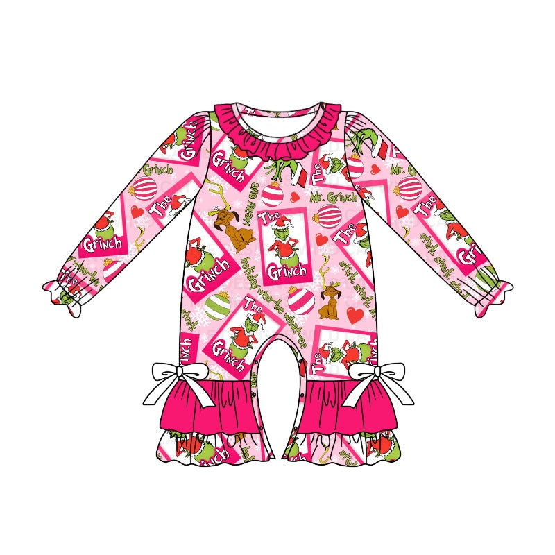 Preorder LR2006 Letter Love lace rose red long sleeve onesie