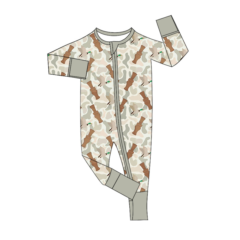 Preorder LR2063 Duck Bottle camouflage zip-up long-sleeved onesie