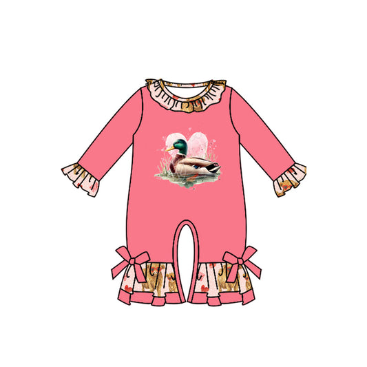 Preorder LR2109 xoxo Valentine's Day Love Duck Pink long-sleeved onesie