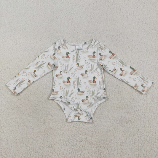 LR2338 Boys Boutique Duck Hunting Long Sleeve Bubble Romper 202507 RTS
