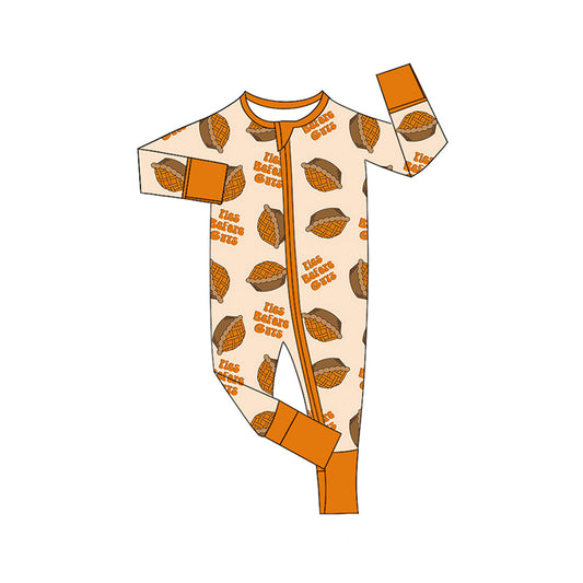 Preorder LR2433 Pies Orange Zippy Long Sleeve Boys Romper 202507