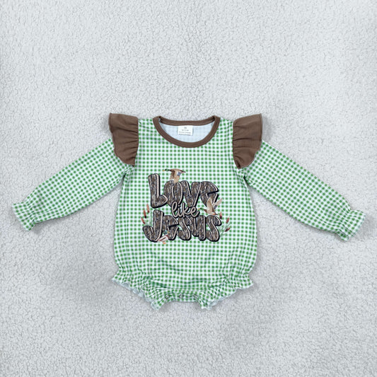 LR2551 Love Like Jesus Mallard Ducks Baby Girls Romper