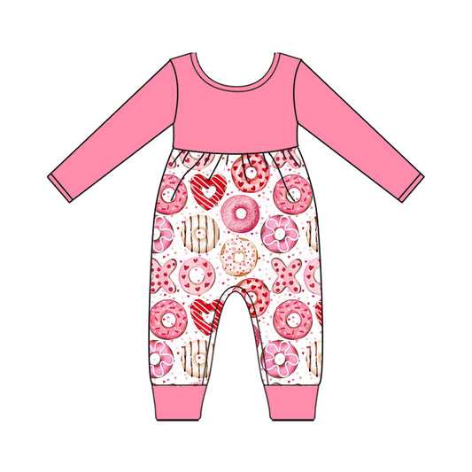 MOQ 8 Preorder LR2664 Valentine's Day Love Pink Long Sleeve Girls Romper 202509