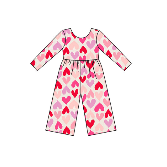 MOQ 8 preorder LR2711 Valentine’s Day Love Long Sleeve Girls Overalls Jumpsuit 202509