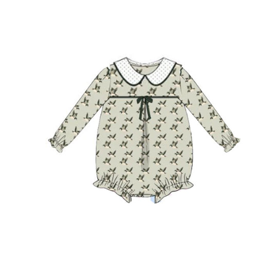 MOQ 8 Preorder LR2746 Duck Hunting Doll Collar Long-Sleeved Girls Bubble Romper 202510