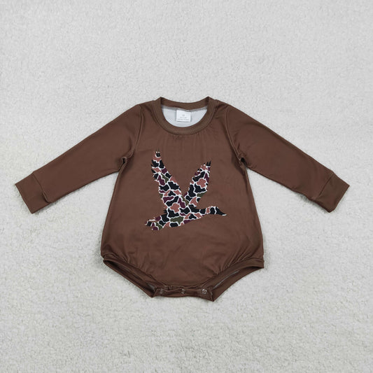 LR2777 Camouflage Duck Brown Long-Sleeved Girls Bubble Romper 202511 RTS