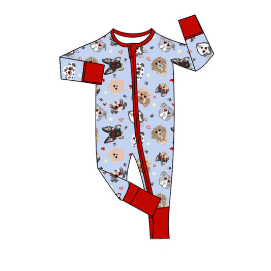MOQ 5 Preorder LR2779 Valentine's Day Puppy Love Long-Sleeved Girls Romper 202510