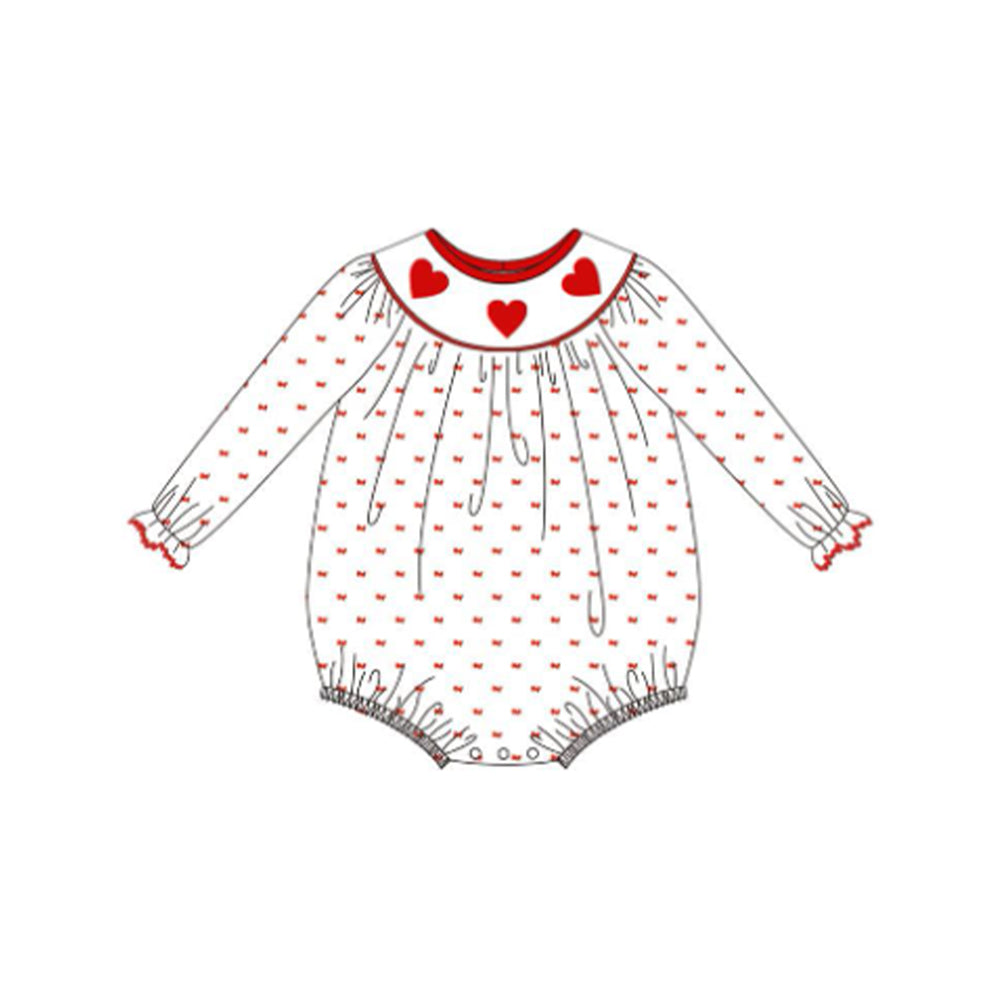 MOQ 5 preorder LR2810 Valentines Day Love Long-Sleeved Girls Bubble Romper 202510