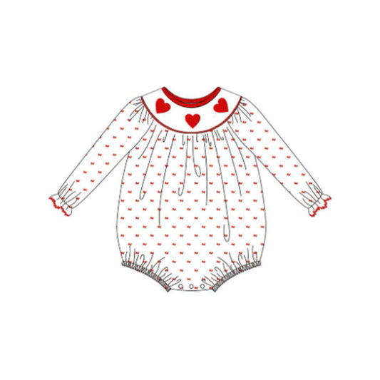 MOQ 5 preorder LR2810 Valentines Day Love Long-Sleeved Girls Bubble Romper 202510
